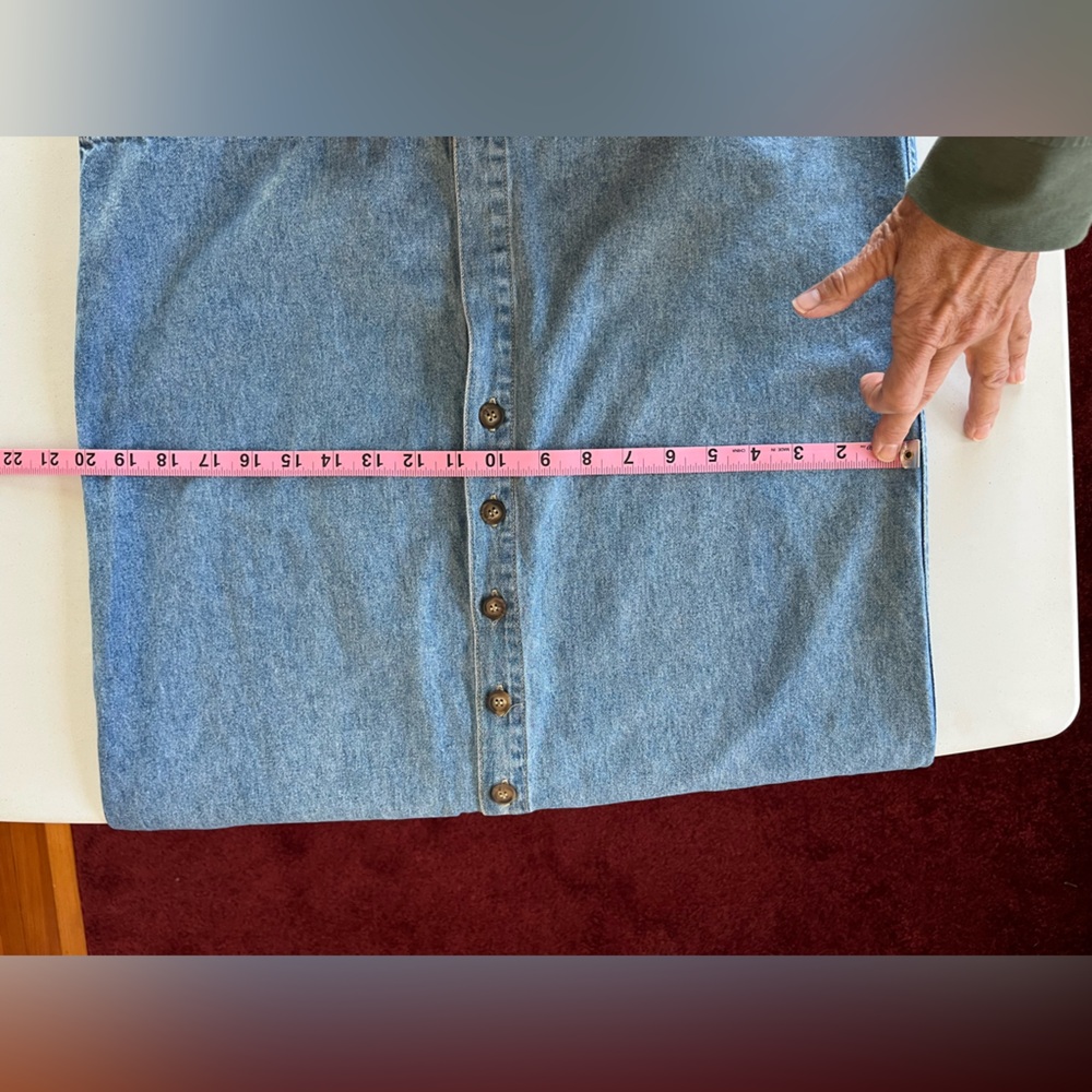 Gloria Vanderbilt Denim Button-Down Long Pencil Skirt - Picture 5 of 13